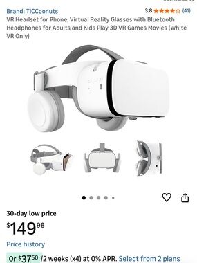 Coconuts by Matisse White VR Headset with Bluetooth Headphones